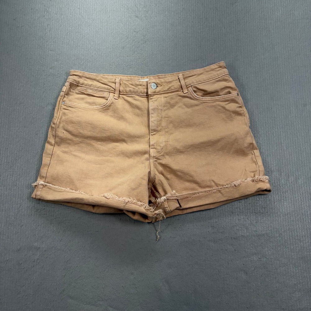 Wrangler High Rise Denim Shorts Womens 32 Tan Raw Hem‎ 112350123